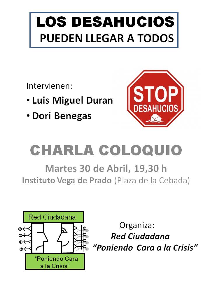 Cartel Charla stop desahucios